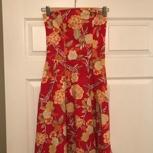 Strapless floral dress